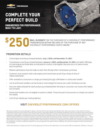 Chevrolet Performance Transmission Rebate