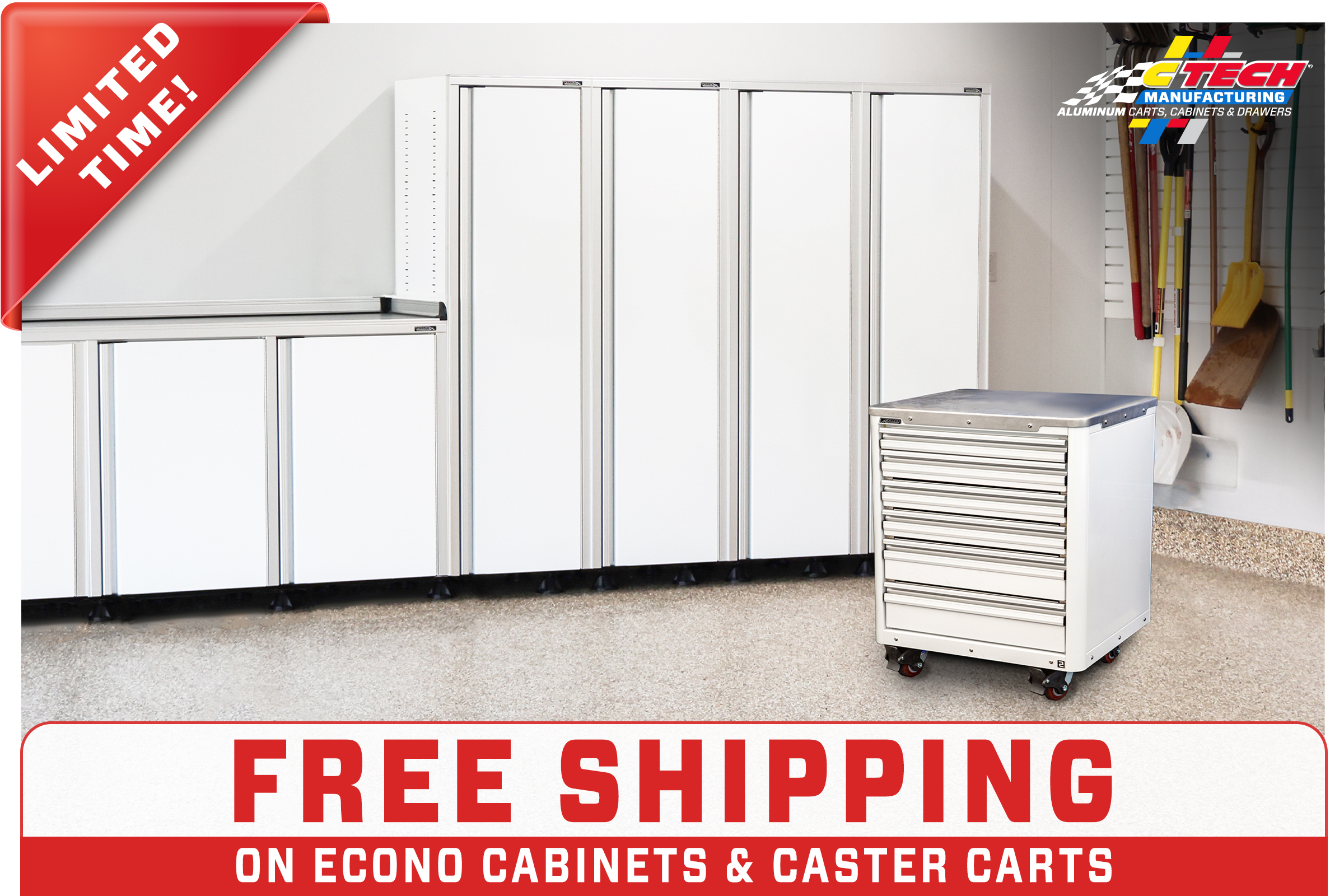 Free Shipping on Econo Cabinet and Caster Cart Orders $1,000+