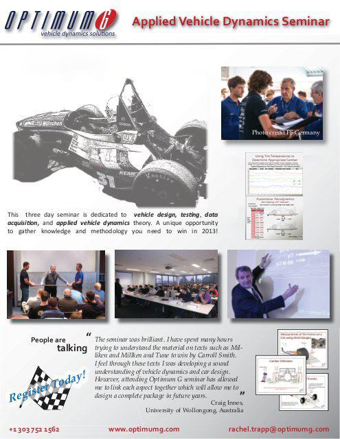 Applied Vehicle Dynamics Seminar
