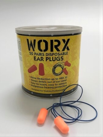 Worx Corded Foam Ear Plugs 50pair