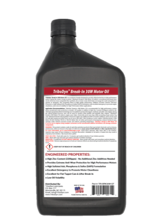TriboDyn® Break-In 30W Motor Oil