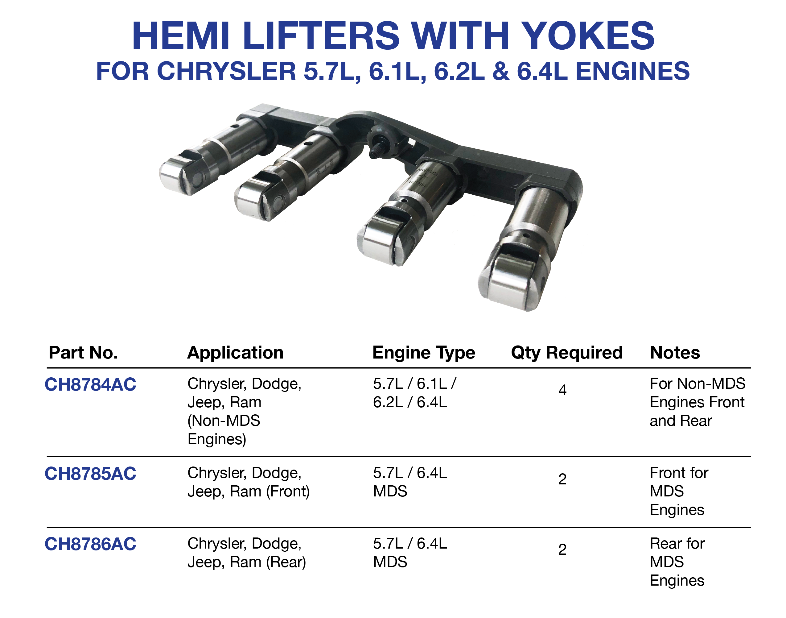 NEW! Hemi Lifters With Yokes