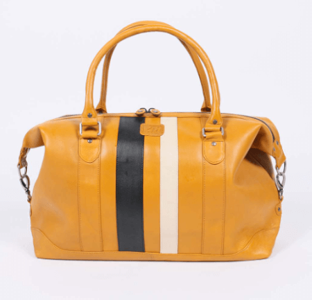 Leather Travel Bag 24H Le Mans 1923 Gaston 48h Yellow