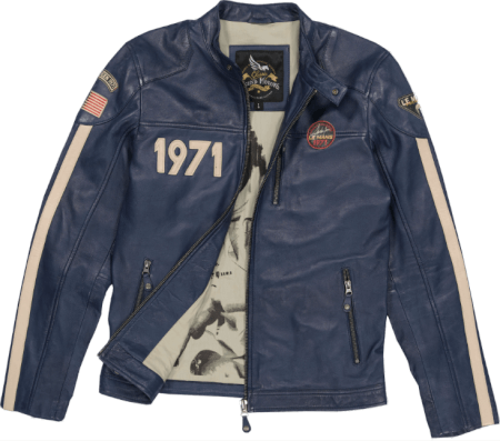 Leather Jacket Steve McQueen Scott Blue Man