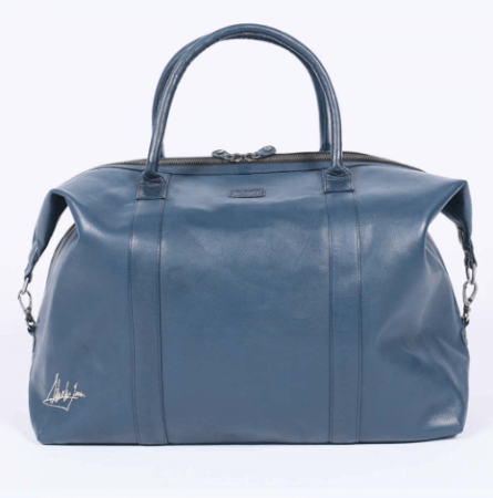 Steve McQueen Stahler 48h Leather Travel Bag Royal Blue
