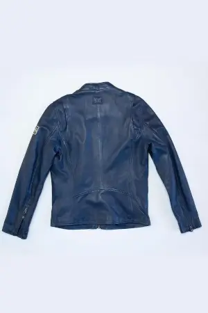 24H Le Mans Shadow Leather Jacket Royal Blue