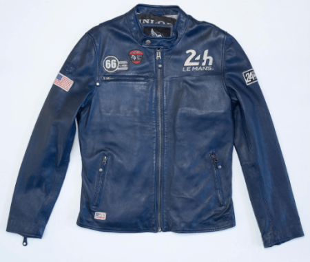 24H Le Mans Shadow Leather Jacket Royal Blue