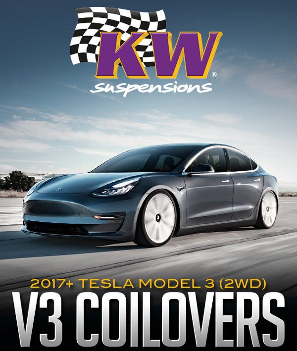 KW Suspensions V3 Coilover Kit: 2017+ Tesla Model 3 (2WD)