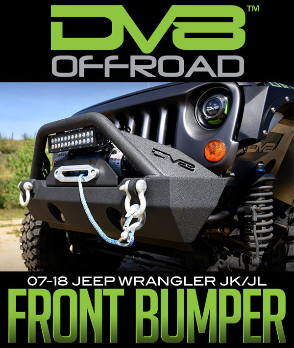 DV8 Off-Road FS-15 Steel Stubby Front Bumper w/ Fog Lights