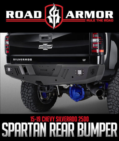 Road Armor Spartan Rear Bumper: 2015–2019 Chevy Silverado