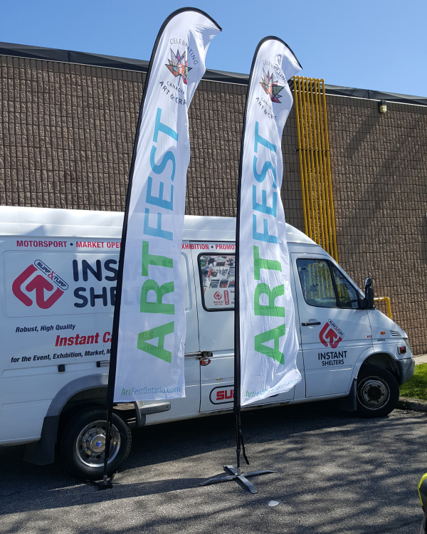 Feather, teardrop or rectangle Flags and banners