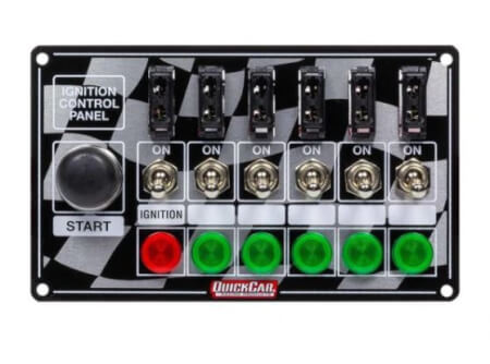 Flag Plate, 6 Switches & 1 Button, Fused & Lit.