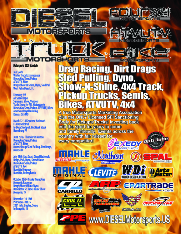 2020 Schedule DIESEL/TRUCK Motorsports