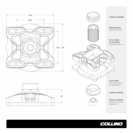 Height regulable camber-caster plates