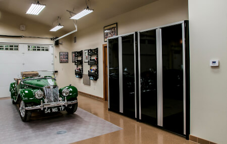 Configurable Four-Opening Garage Closet
