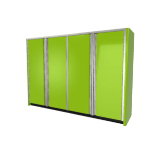 Configurable Four-Opening Garage Closet