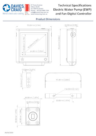 ELECTRIC WATER PUMP (EWP®) & FAN DIGITAL CONTROLLER #8002