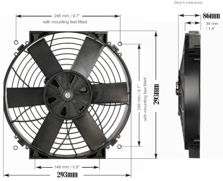 12" HIGH POWER THERMATIC® ELECTRIC FAN (12V) (0155)