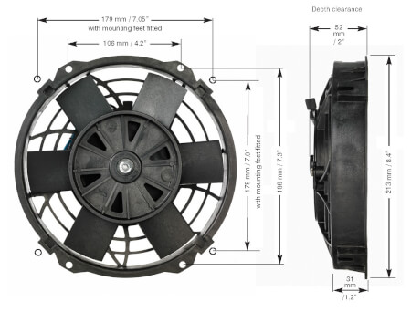 8" THERMATIC® ELECTRIC FAN (12V) (0135)