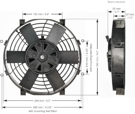 9" THERMATIC® ELECTRIC FAN (12V) (0160)