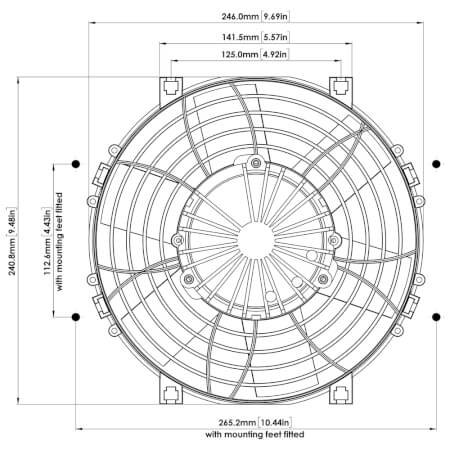 Brushless 9" Thermatic® Electric Fan (12 VOLT) (PART #0123)