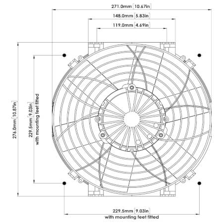 Brushless 10" High Power Thermatic® Electric Fan 12V (#0125)