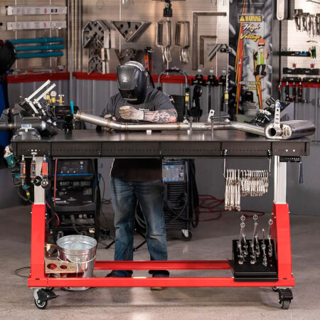 Adjustable height welding table deals