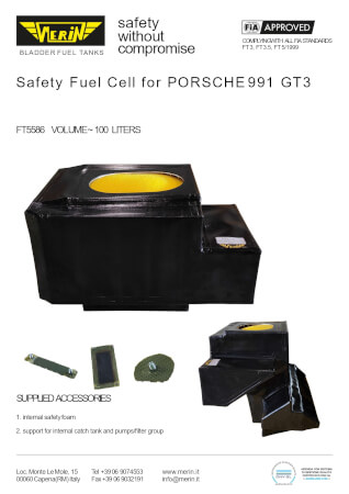 Bladder fuel tank for PORSCHE 911 GT3