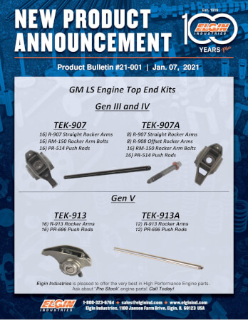 Elgin LS Engine : OEM Rockers, Bolts, & Push Rod Kits