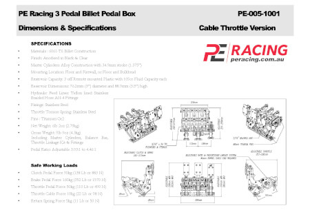 Billet Racing Pedal Assemblies