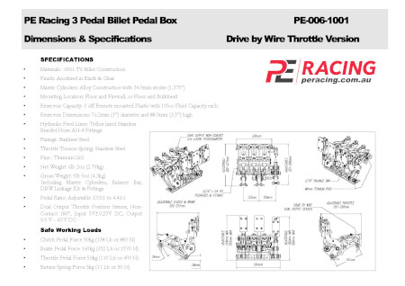 Billet Racing Pedal Assemblies